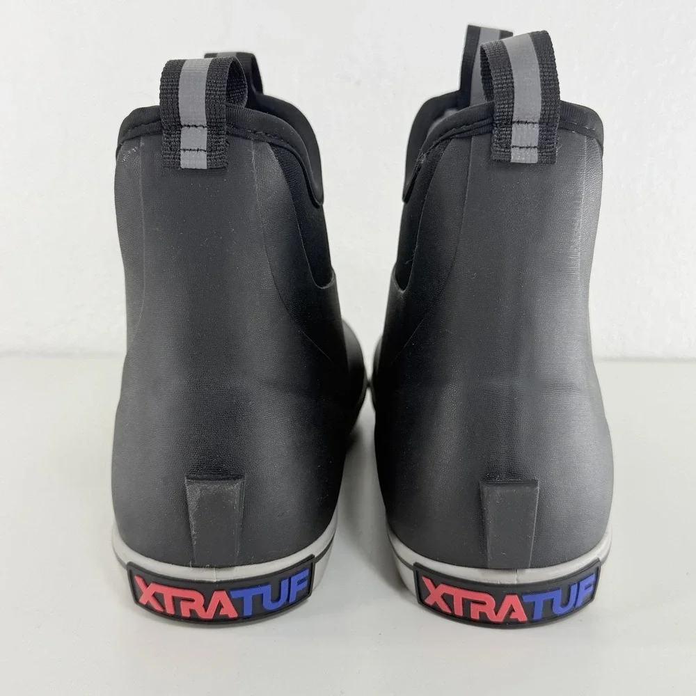 Xtratuf Ankle Deck Boots Mens Size 12 Black Fleece Lined Waterproof XMAB000T